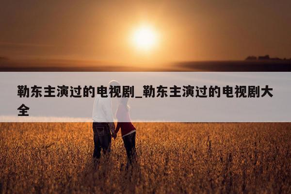 勒东主演过的电视剧_勒东主演过的电视剧大全