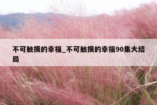 不可触摸的幸福_不可触摸的幸福90集大结局