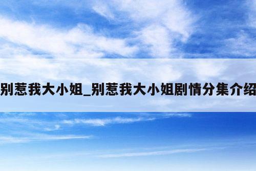 别惹我大小姐_别惹我大小姐剧情分集介绍