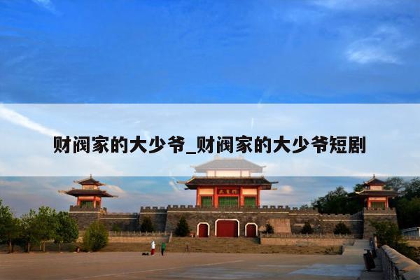 财阀家的大少爷_财阀家的大少爷短剧