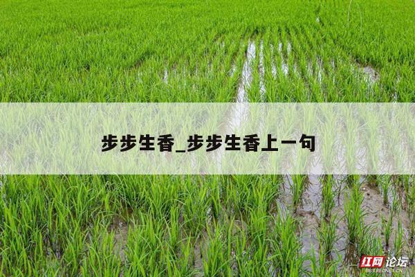 步步生香_步步生香上一句
