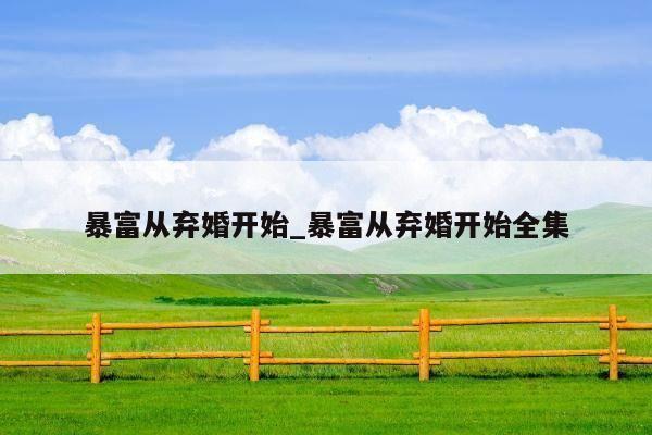 暴富从弃婚开始_暴富从弃婚开始全集