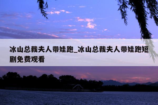冰山总裁夫人带娃跑_冰山总裁夫人带娃跑短剧免费观看