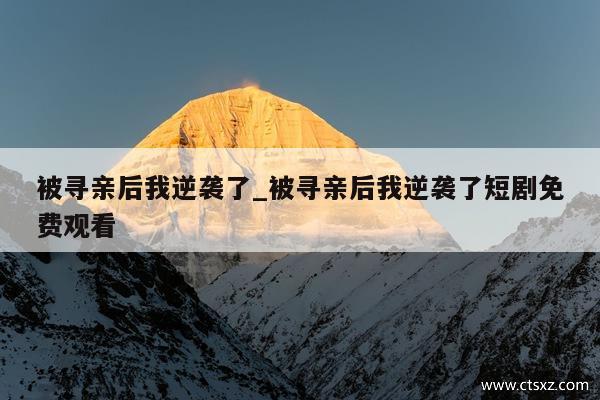 被寻亲后我逆袭了_被寻亲后我逆袭了短剧免费观看