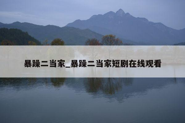 暴躁二当家_暴躁二当家短剧在线观看