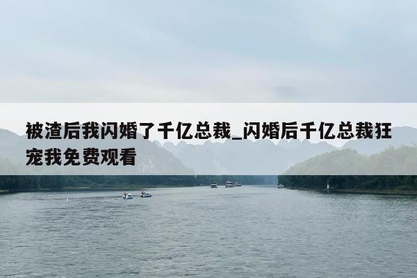 被渣后我闪婚了千亿总裁_闪婚后千亿总裁狂宠我免费观看