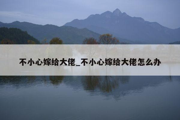 不小心嫁给大佬_不小心嫁给大佬怎么办
