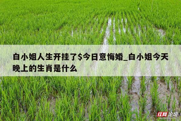 白小姐人生开挂了$今日意悔婚_白小姐今天晚上的生肖是什么