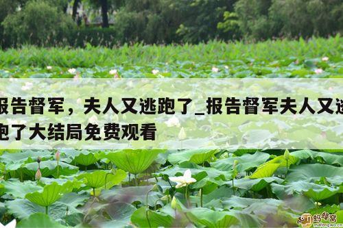 报告督军，夫人又逃跑了_报告督军夫人又逃跑了大结局免费观看