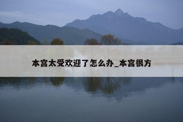 本宫太受欢迎了怎么办_本宫很方