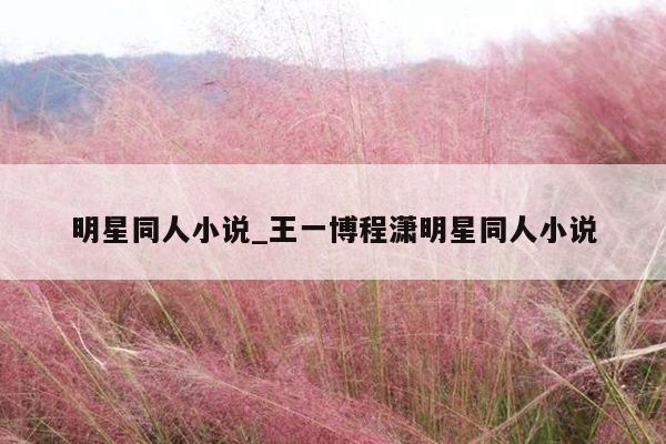 明星同人小说_王一博程潇明星同人小说
