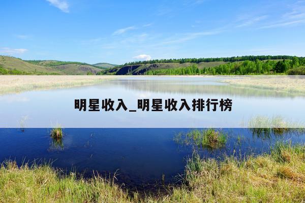 明星收入_明星收入排行榜
