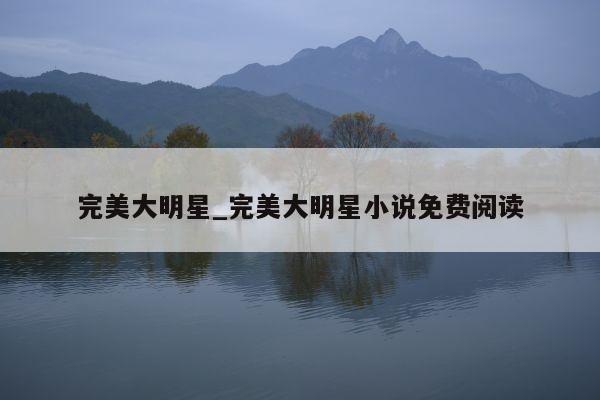 完美大明星_完美大明星小说免费阅读