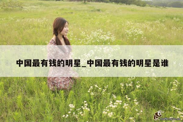 中国最有钱的明星_中国最有钱的明星是谁