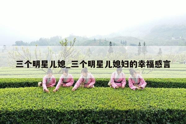 三个明星儿媳_三个明星儿媳妇的幸福感言