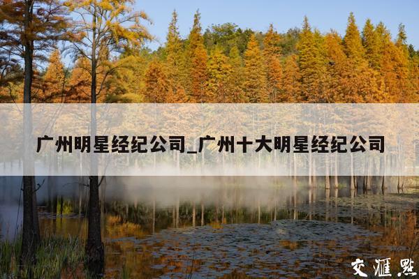 广州明星经纪公司_广州十大明星经纪公司
