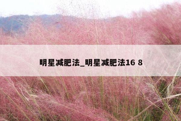 明星减肥法_明星减肥法16 8