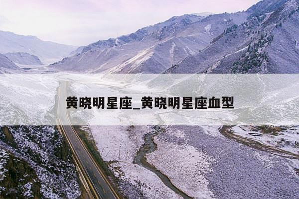 黄晓明星座_黄晓明星座血型