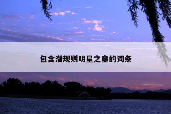 包含潜规则明星之皇的词条