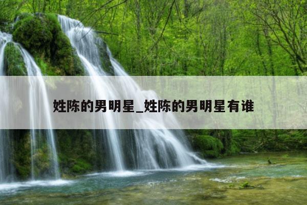姓陈的男明星_姓陈的男明星有谁