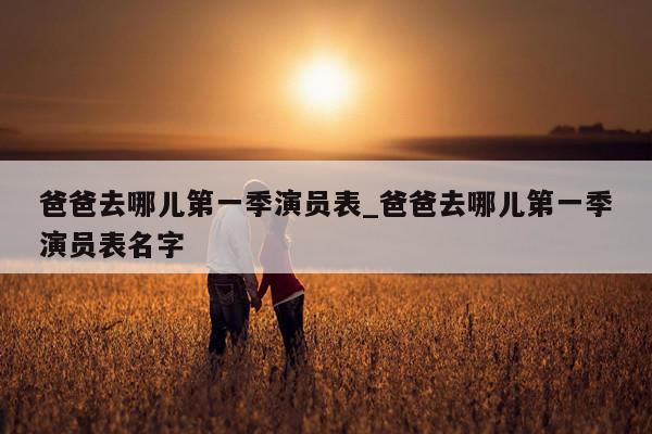 爸爸去哪儿第一季演员表_爸爸去哪儿第一季演员表名字