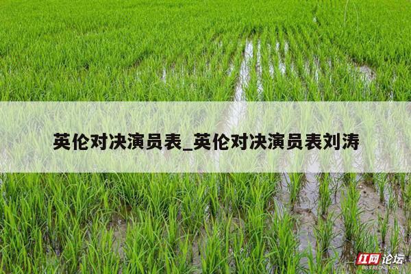 英伦对决演员表_英伦对决演员表刘涛