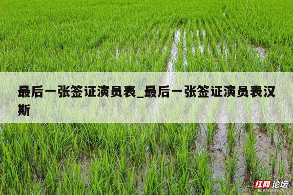 最后一张签证演员表_最后一张签证演员表汉斯