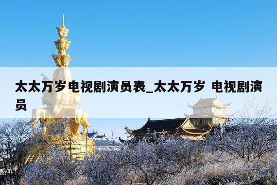 太太万岁电视剧演员表_太太万岁 电视剧演员