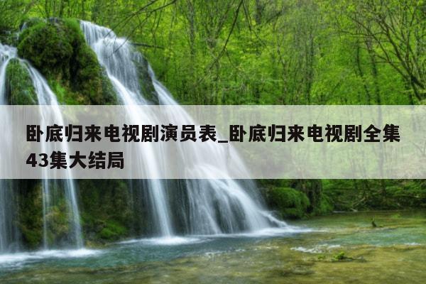 卧底归来电视剧演员表_卧底归来电视剧全集43集大结局