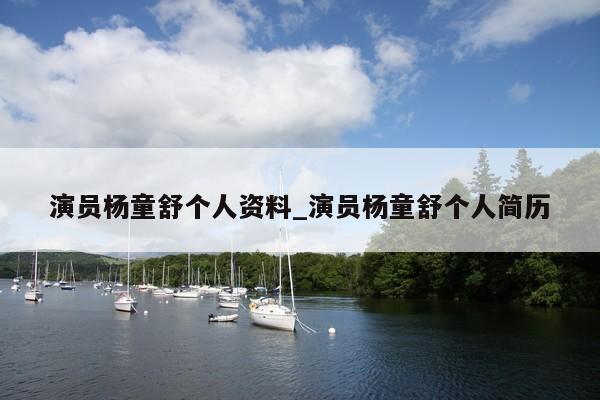 演员杨童舒个人资料_演员杨童舒个人简历