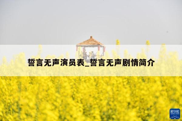 誓言无声演员表_誓言无声剧情简介