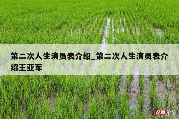 第二次人生演员表介绍_第二次人生演员表介绍王亚军