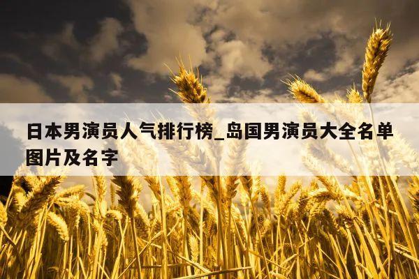 日本男演员人气排行榜_岛国男演员大全名单图片及名字