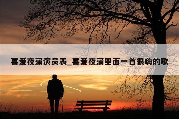 喜爱夜蒲演员表_喜爱夜蒲里面一首很嗨的歌