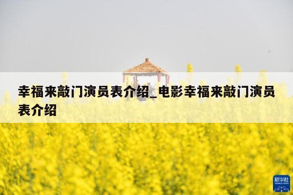 幸福来敲门演员表介绍_电影幸福来敲门演员表介绍