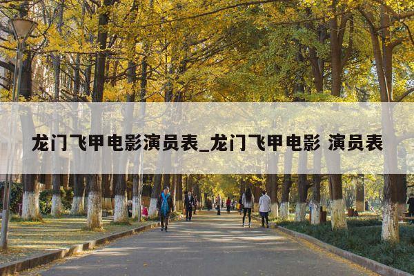 龙门飞甲电影演员表_龙门飞甲电影 演员表