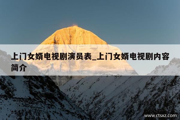上门女婿电视剧演员表_上门女婿电视剧内容简介