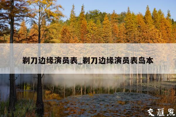 剃刀边缘演员表_剃刀边缘演员表岛本