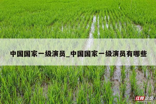 中国国家一级演员_中国国家一级演员有哪些