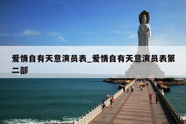 爱情自有天意演员表_爱情自有天意演员表第二部