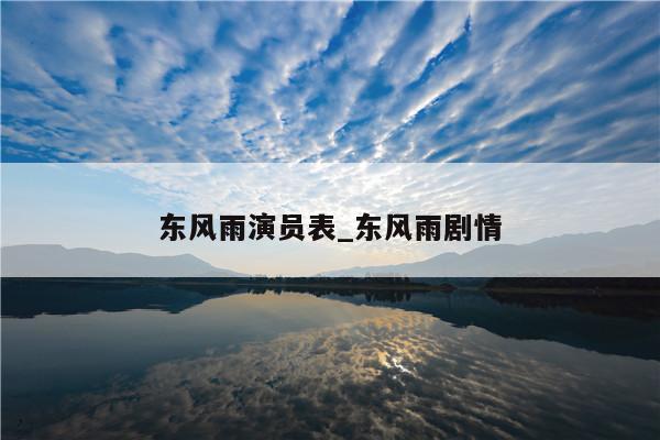 东风雨演员表_东风雨剧情