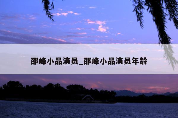 邵峰小品演员_邵峰小品演员年龄