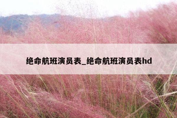 绝命航班演员表_绝命航班演员表hd