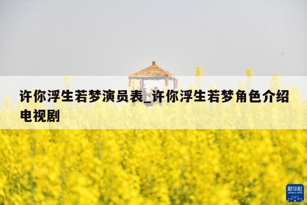 许你浮生若梦演员表_许你浮生若梦角色介绍电视剧