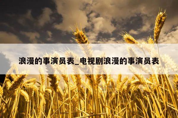 浪漫的事演员表_电视剧浪漫的事演员表