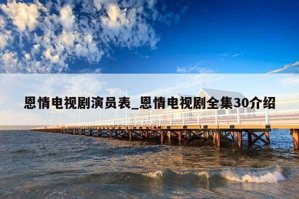 恩情电视剧演员表_恩情电视剧全集30介绍