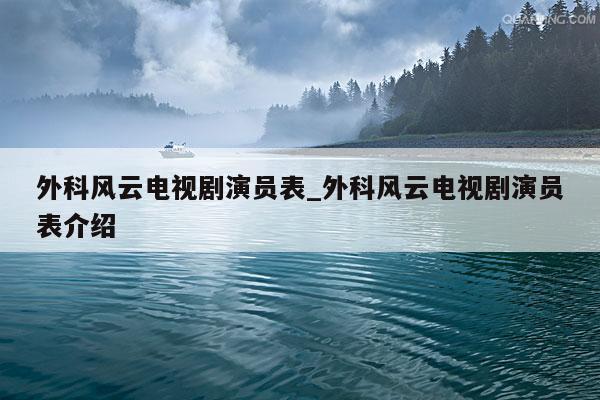 外科风云电视剧演员表_外科风云电视剧演员表介绍